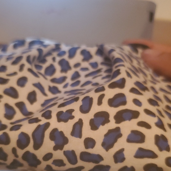 Leopard Print Cosmetic Bag with Blue Accents - Picture 3 of 3